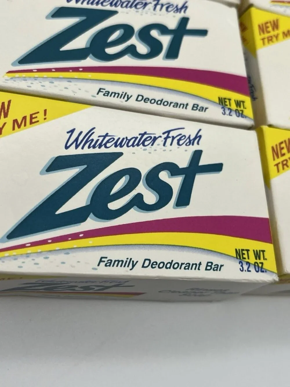 Vintage 1992 Zest Whitewater Fresh Family Deodorant Soap Net Wt 3.2 oz Lot of 14